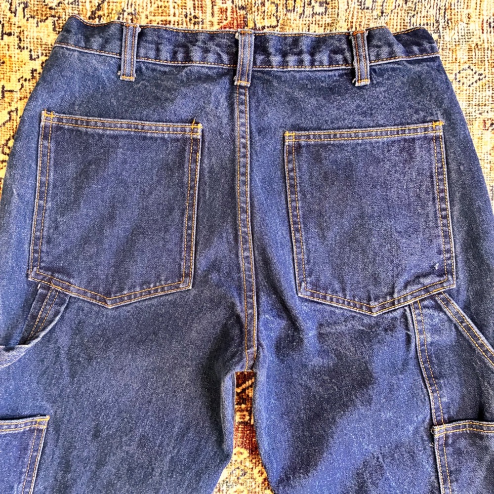 John Galt Womens Dark Wash Carpenter Jeans High Waisted Straight Leg Blue Size S - Picture 7 of 9